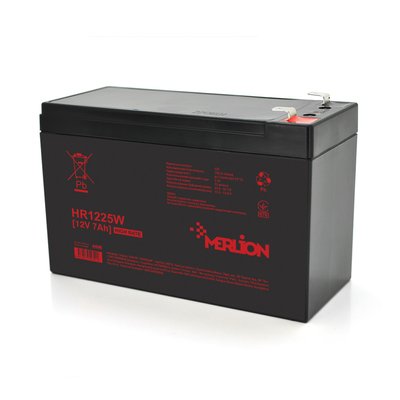 Аккумуляторная батарея MERLION HR1225W, 12V 7Ah ( 151 х 65 х 94 (100) ) Q10/420 15701 фото
