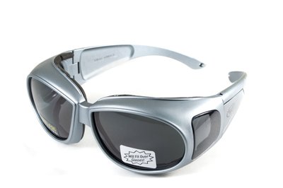 Окуляри захисні з ущільнювачем Global Vision Outfitter Metallic (gray) Anti-Fog, чорні в сірій оправі 1АУТФ-ц20 фото