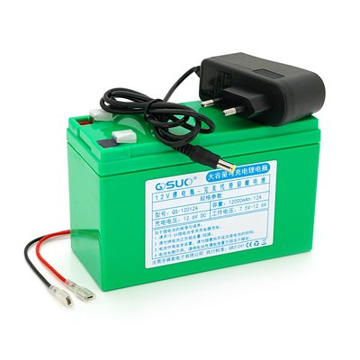 Аккумуляторная батарея литиевая QSuo 12 V 12A с элементами Li-ion 18650 (150X65X94) вес 964 грамм + зарядное 9408 фото