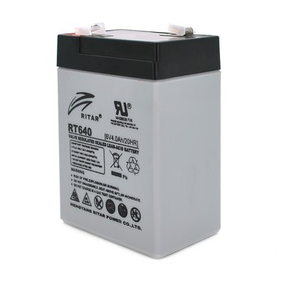 Аккумуляторная батарея AGM RITAR RT640, Black Case, 6V 4Ah ( 70х47х99 (107) ) Q20 8208 фото