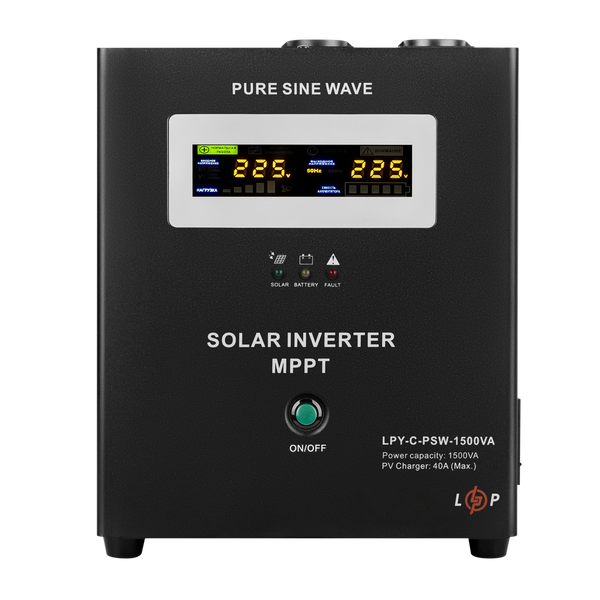 Солнечный инвертор (ИБП) LogicPower LPY-С-PSW-1500VA (1050Вт) MPPT 24V 19541 фото
