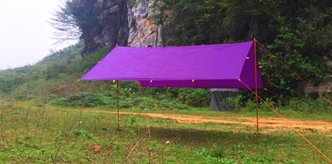 Тент туристичний 3F UL GEAR 40D silicone 3х3 м Purple tent1 фото