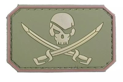 ПВХ патч 3D – Pirate Skull - olive 102647 фото