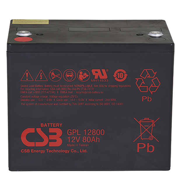Акумуляторна батарея CSB GPL12800, 12 V 80 Ah (261х168х210 (220) 28233 фото