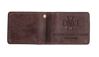 Обкладинка на документи шкіряна Національна Гвардія України (коричневий) SAG 13004 фото
