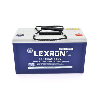 Акумуляторна батарея Lexron LR-DCK-12-105 Carbon-Gel 12 V 105AH DEEP CYCLE (330 x 171 x219) 31 kg 29824 фото