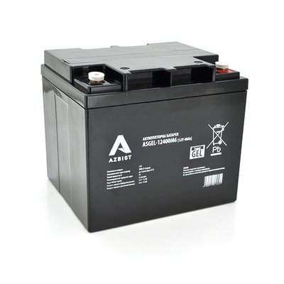 Аккумулятор AZBIST Super GEL ASGEL-12400M6, Black Case, 12V 40.0Ah (196 x165 x 173) Q1/96 1365 фото