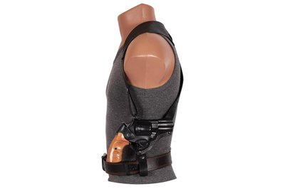 Кобура Револьвер 3 оперативная поясная формованная кожа чёрная SAG 23301 фото
