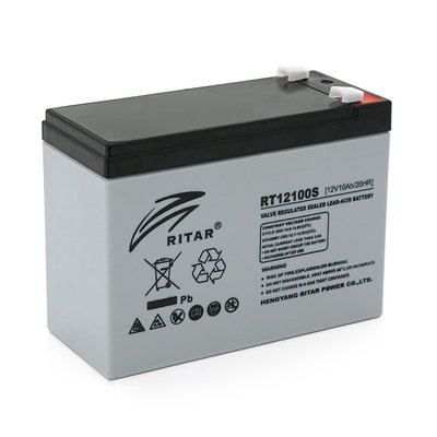 Акумуляторна батарея AGM RITAR RT12100S, Gray Case, 12 V 10.0 Ah ( 151 х 98 х 95 (101) ) Q8 24412 фото