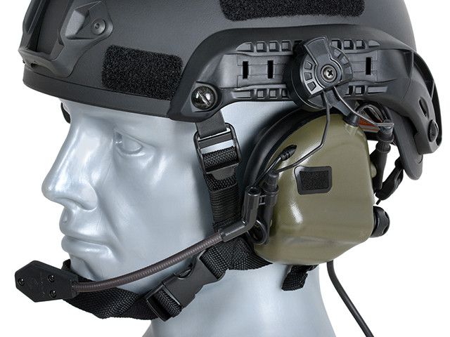 M32H радифіковані активні навушники для захисту слуху з кріпленням на шолом типу FAST - чорні [EARMOR] 100508 фото