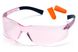 Захисні окуляри Pyramex Mini-Ztek (light pink) combo, рожеві (беруші входять в комплект) PM-ZTKCOMB-PNK фото 1