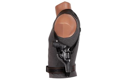Кобура Револьвер 4 оперативная поясная формованная кожа чёрная SAG 24301 фото