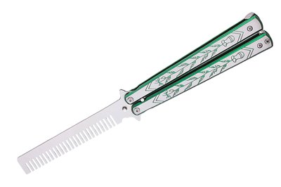 Складная расческа -нож бабочка безопасный учебный детский тренировочный нож балисонг для ребёнка,не острый SAG K 126-1 фото