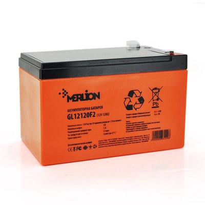 Аккумуляторная батарея MERLION GL12120F2 12 V 12 Ah ( 150 x 98 x 95 (100) ) Orange Q6/252 3249 фото