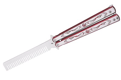 Складная расческа -нож бабочка безопасный учебный детский тренировочный нож балисонг для ребёнка,не острый SAG K 128-1 фото