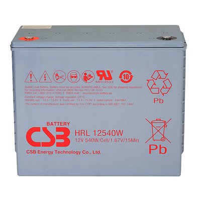 Акумуляторна батарея CSB HRL12540W, 12 V 130 Ah (343х170х274мм) 2176 фото
