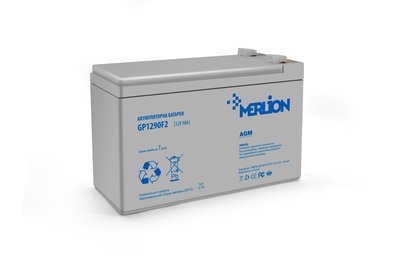 Акумуляторна батарея MERLION AGM GP1290F2 (06010) 12 V 9 Ah ( 150 x 65 x 95 (100) White Q10 2028 фото