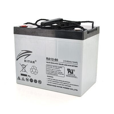 Аккумуляторная батарея AGM RITAR RA12-80, Gray Case, 12V 80.0Ah ( 350 x 167 x 182 ) Q1 13868 фото