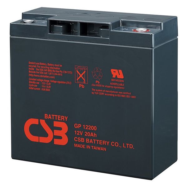 Акумуляторна батарея CSB GP12200, 12 V 20 Ah (181х77х167 мм), Q4 5177 фото