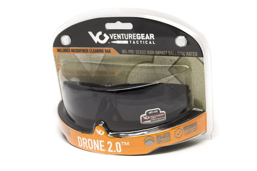 Захисні окуляри Venture Gear Tactical Drone 2.0 Green (gray) Anti-Fog, сірі в зеленій оправі VG-DRONGN-GR1 фото