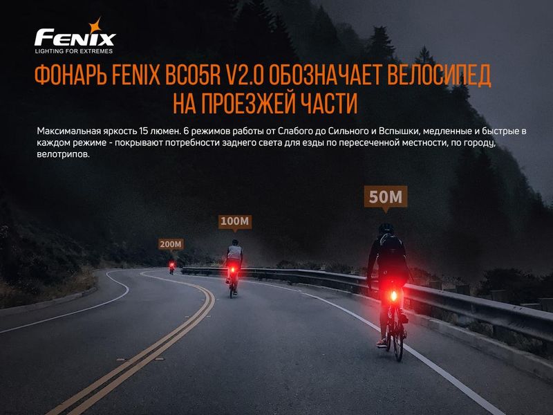 Велофара задня Fenix BC05R V2.0 BC05RV20 фото