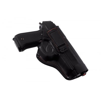 Кобура Beretta 92 (Беретта) поясная + скрытого внутрибрючного ношения с клипсой (кожаная, черная) SAG 92201 фото