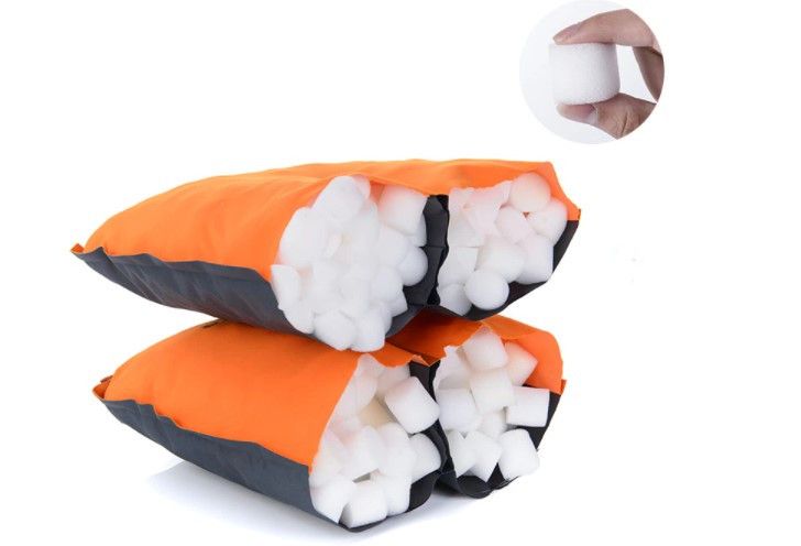 Самонадувна подушка Naturehike Sponge automatic Inflatable Pillow UPD NH17A001-L Orange 6927595746264 фото