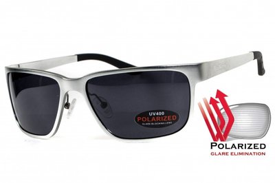 Окуляри поляризаційні BluWater Alumination-2 Silver Polarized (gray) чорні в сріблястій оправі 4АЛЮМ2-С20П фото