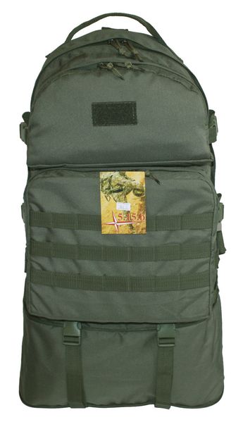 Тактичний туристичний міцний рюкзак трансформер 40-60 літрів олива SAG 163-4 фото