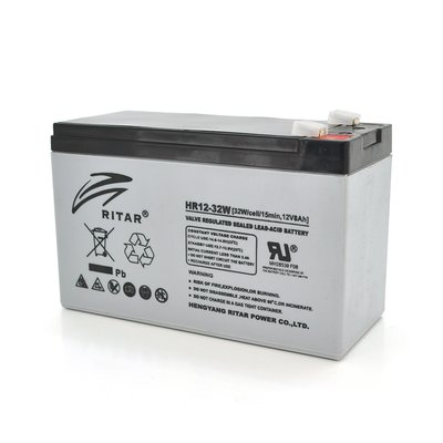 Аккумуляторная батарея AGM RITAR HR1232W, Gray Case, 12V 8.0Ah ( 151 х 65 х 94 (100 ) 2.20kg Q10 12675 фото