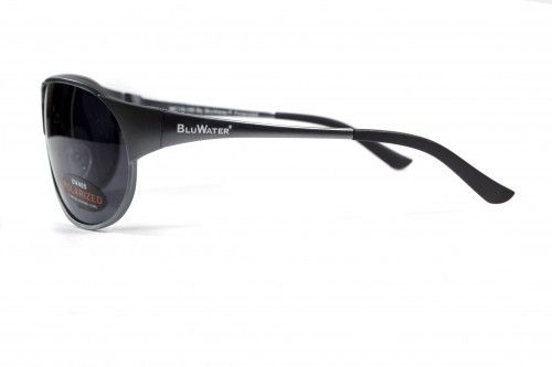 Окуляри поляризаційні BluWater Alumination-3 Gun Metal Polarized (gray) чорні в темній оправі 4АЛЮМ3-Г20П фото