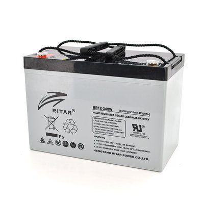 Аккумуляторная батарея AGM RITAR HR12340W, Gray Case, 12V 90.0Ah ( 307 х 169 х 210 (215 ) 29.00kg Q1/48 12704 фото