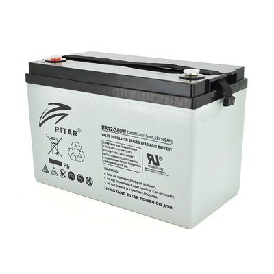 Акумуляторна батарея AGM RITAR HR12380W, Gray Case, 12 V 100.0 Ah (328 х 172 х 215 (220 ) 30.50kg Q1/36 13811 фото