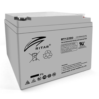 Акумуляторна батарея AGM RITAR RT12280, Gray Case, 12 V 28 Ah (16 х178 х125) Q2 9092 фото