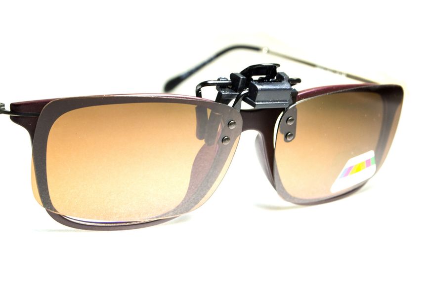 Полярізаційна накладка на окуляри (коричнева) 0ПОЛН-Б-50П фото