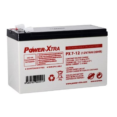 Акумуляторна батарея AGM Power-Xtra PX7-12(28W), Gray Case, 12 V 7.0 Ah ( 151 х 65 х 94 (100) ) Q5 29742 фото