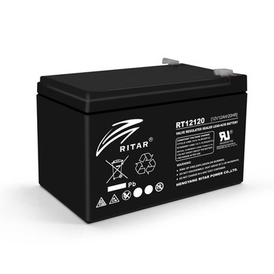 Акумуляторна батарея AGM RITAR RT12120B, Black Case, 12 V 12.0 Ah (151х98х 95 (101) ) Q4 2983 фото
