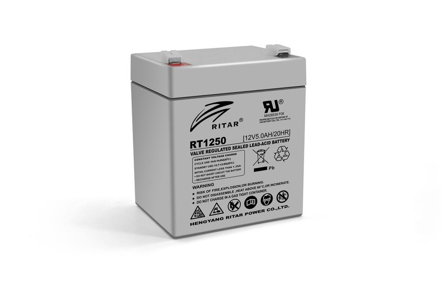 Акумуляторна батарея AGM RITAR RT1250, Gray Case, 12V 5.0 Ah (90 х70 х 101 (107) ) Q10 2973 фото