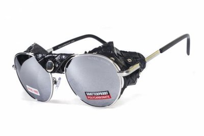 Очки защитные Global Vision Aviator-5 (silver mirror) зеркальные серые со съёмным уплотнителем 1АВИА5-70 фото