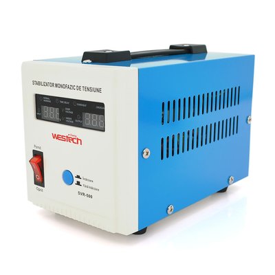 Стабилизатор напряжения релейный Westech SVR-500VA/375W однофазный, напольного монтажа, LED дисплей, 28938 фото