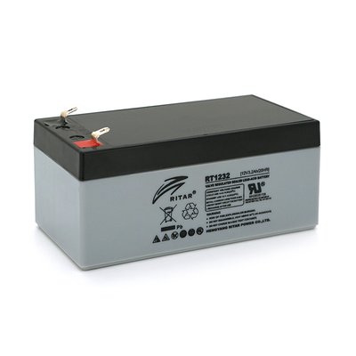 Акумуляторна батарея AGM RITAR RT1232, Gray Case, 12 V 3.2 Ah (133 х 67х 59 (63) ) Q10 3223 фото