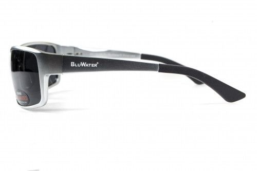 Окуляри поляризаційні BluWater Alumination-1 Silver Polarized (gray) чорні, в сріблястій оправі 4АЛЮМ1-С20П фото