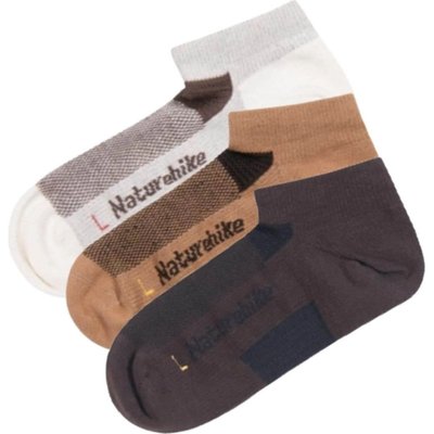 Шкарпетки швидко висихаючі Naturehike NH21FS013, 3 пари (бежеві, коричневі, чорні), розмір М 6927595775080 фото