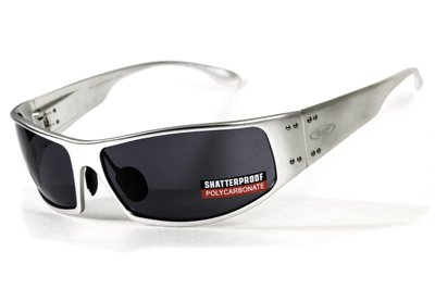 Очки защитные открытые Global Vision Bad-Ass-2 Silver (gray), серые серебристой металлической оправе 1БЕД2-СМ20 фото