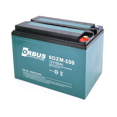 Аккумуляторная батарея ORBUS 6-DZM-100 12V 100 Ah (REAL 65Ah ) (215 x 140 x 165) 16,5kg Q2/48 29020 фото