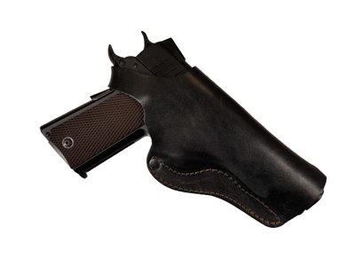 Кобура для Colt 1911 поясная не формованная кожа чёрная SAG 27102 фото
