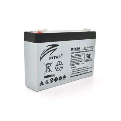 Акумуляторна батарея AGM RITAR RT670, Black Case, 6 V 7.0 Ah (151х34х94 (100) ) Q20 18214 фото
