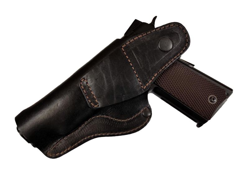 Кобура для Colt 1911 поясная не формованная кожа чёрная SAG 27102 фото