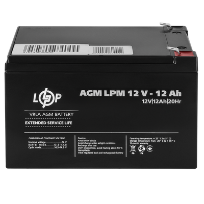 Аккумулятор AGM LPM 12V - 12 Ah 6550 фото
