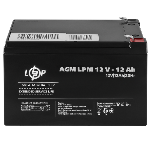 Аккумулятор AGM LPM 12V - 12 Ah 6550 фото